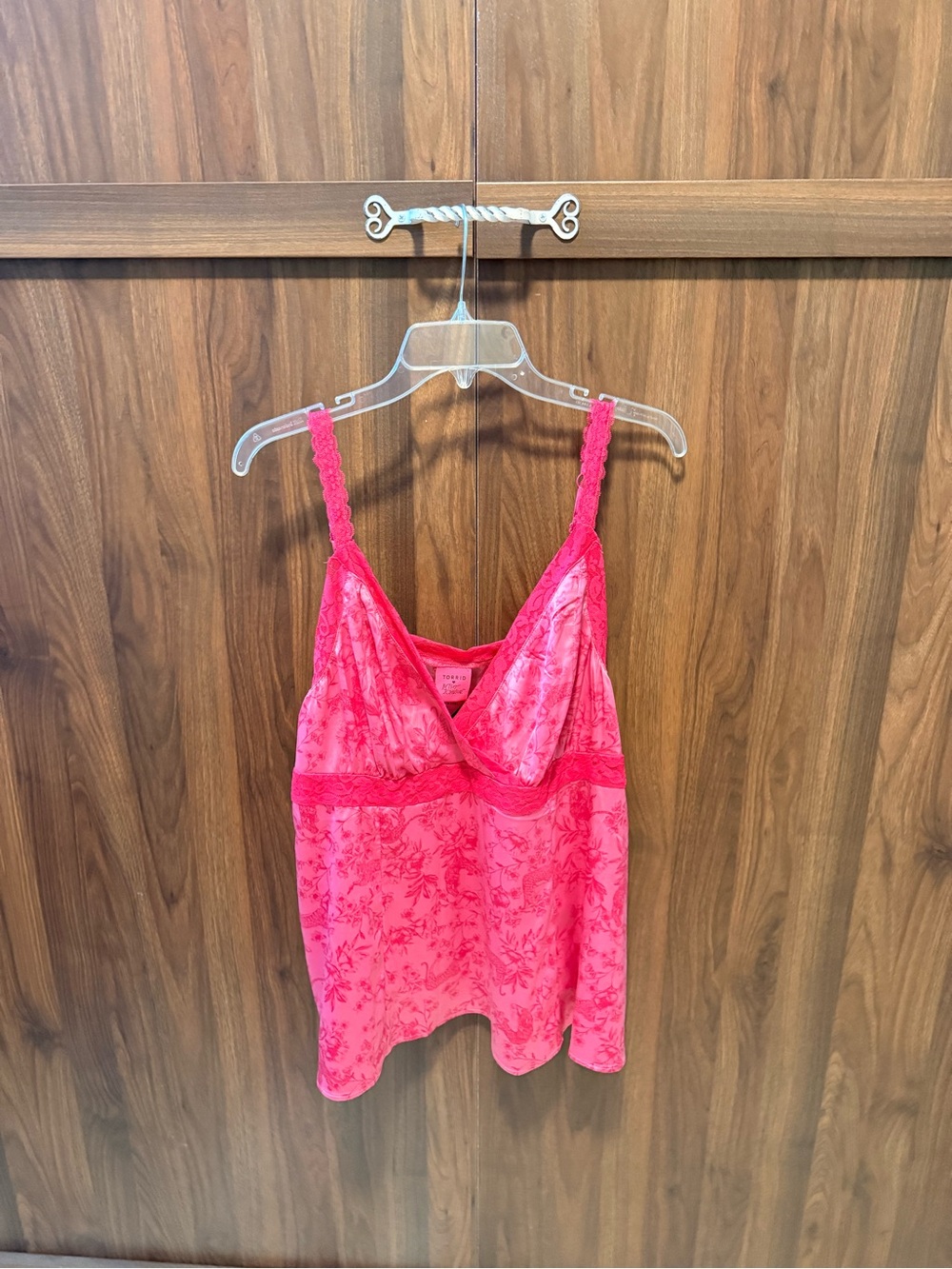 NWT Torrid & Betsey Johnson Pink Lace-Trim Camisole, Size 2X